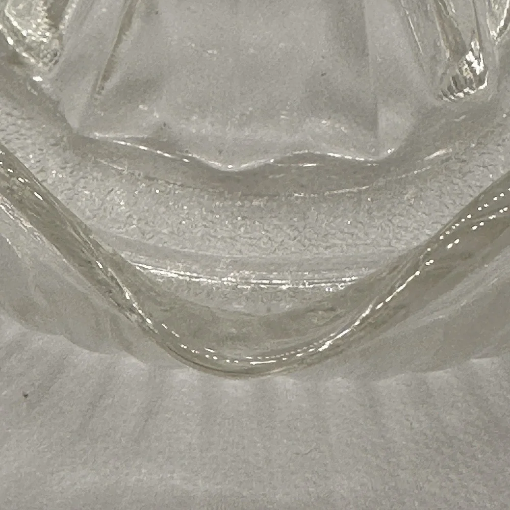 Vintage Ribbed Glass‎ Juicer w/ Textured Base, Thumb Tab Handle, & Pour Spout
